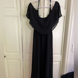 Show Me Your Mumu black open shoulder long dress